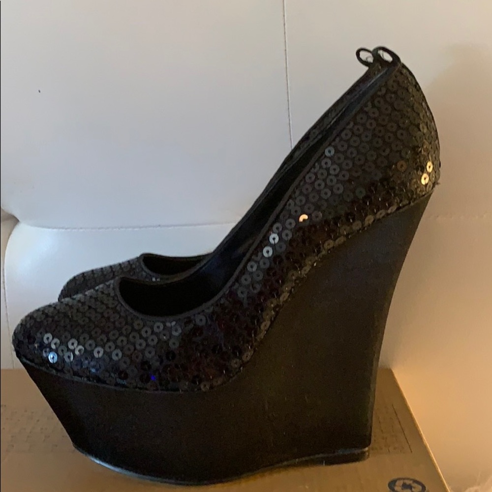 Stunning Halston Sequin Wedges
